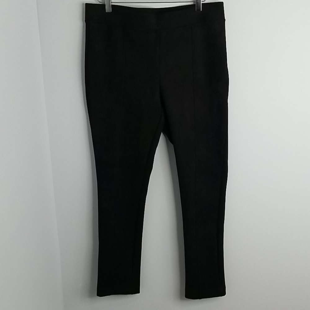 Andrew Marc Faux Suede Pull On Leggings Black Large